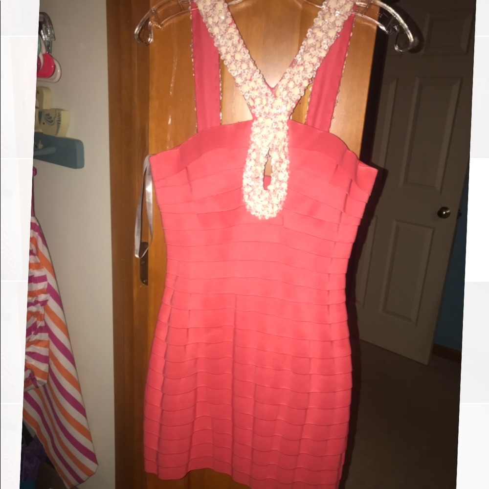Sherri Hill coral dress